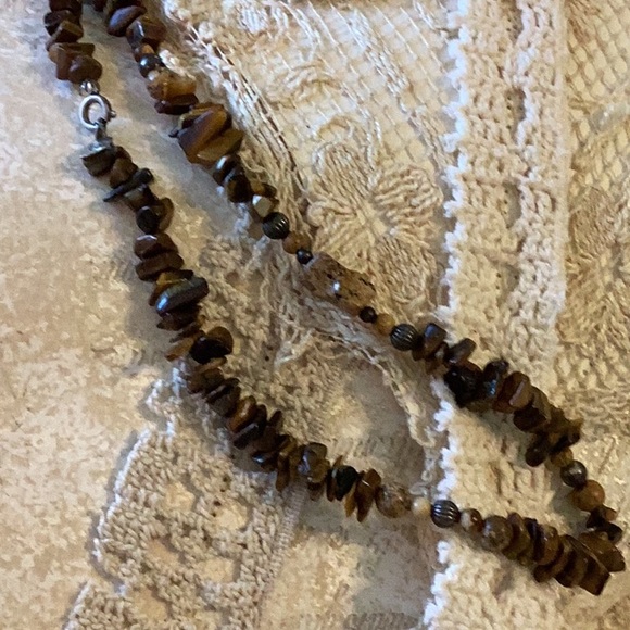 Vintage Carolyn Pollack Tiger’s Eye Pendant with 18” Tigers eye, Jasper, silver - Picture 8 of 8